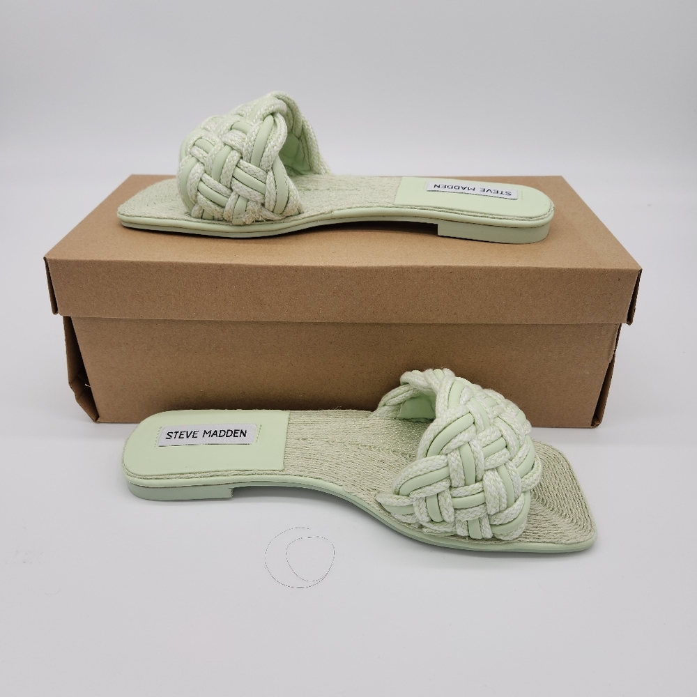 Steve madden Women's zeal woven slide Sanda mint size 8 - Picture 2 of 5